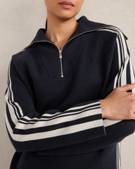 SPORTY STRIPE HALF-ZIP PULLOVER | Talbots US