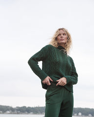 ORGANIC COTTON CABLE MOCKNECK SWEATER | Talbots US