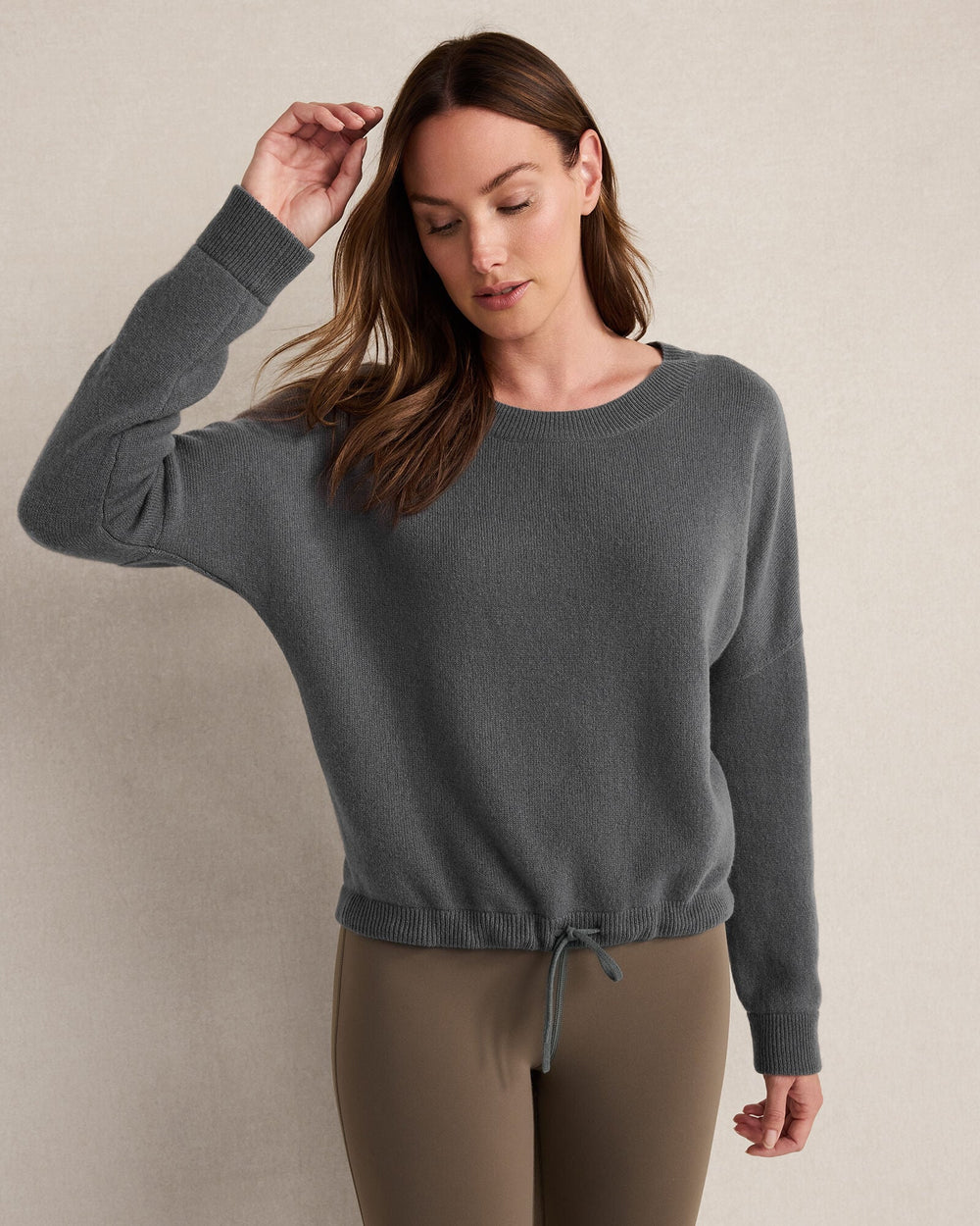 CASHMERE TIE-FRONT CREWNECK SWEATER | Talbots US