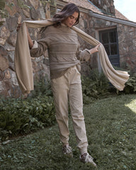 COTTON BLEND HORIZONTAL CABLE SWEATER | Talbots outlet