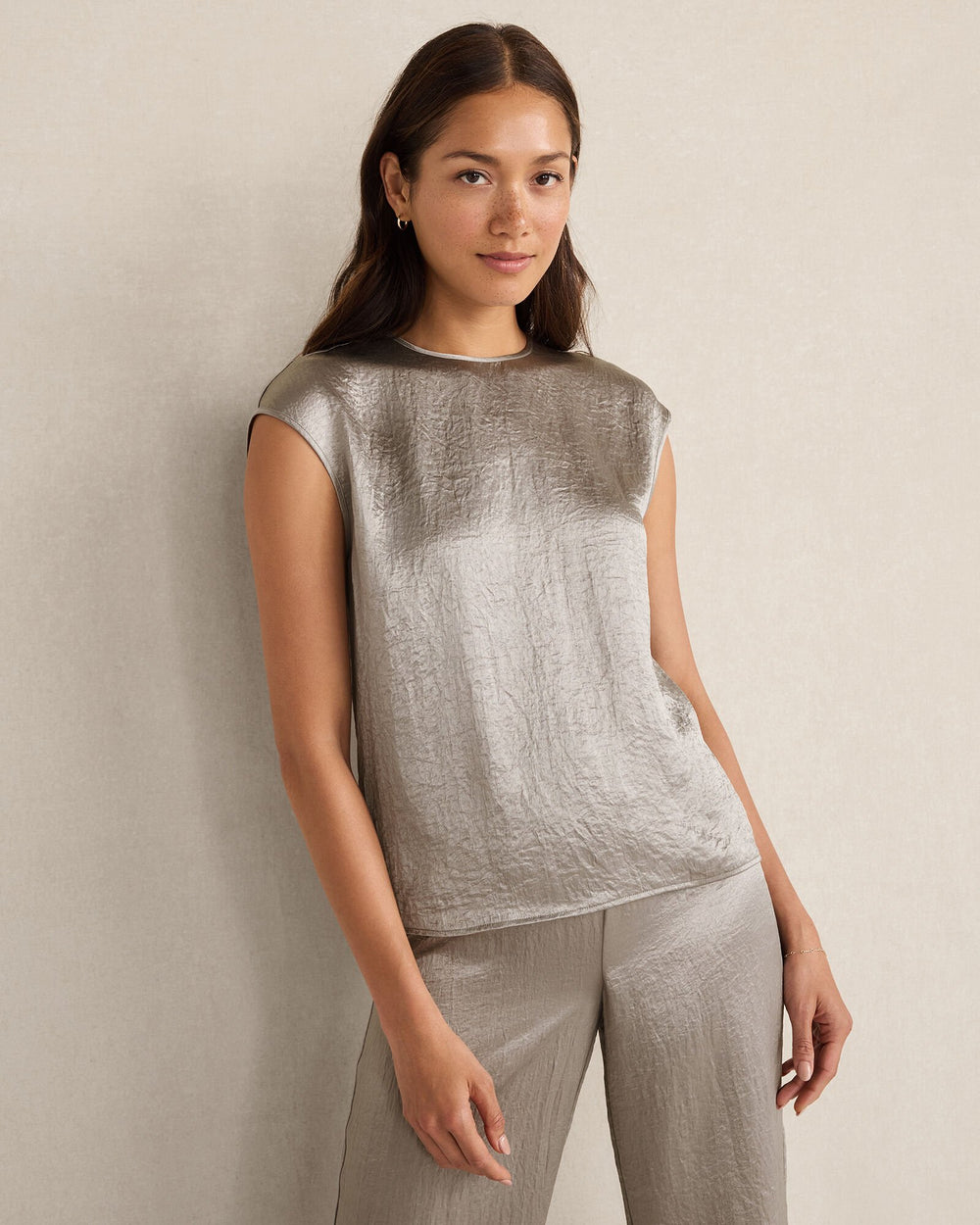 LUXE CRINKLE SHINE TOP | Talbots outlet