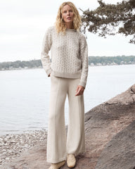 ORGANIC COTTON BLEND DIAMOND STITCH SWEATER | Talbots on sale