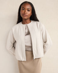 SOFT-BRUSHED FLEECE BUBBLE BOMBER | Talbots near me