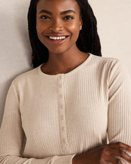 DRAPEY RIB KNIT HENLEY | Talbots outlet