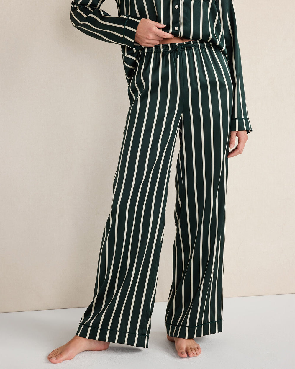 WASHABLE SILK PINSTRIPE PAJAMA PANTS | Talbots US