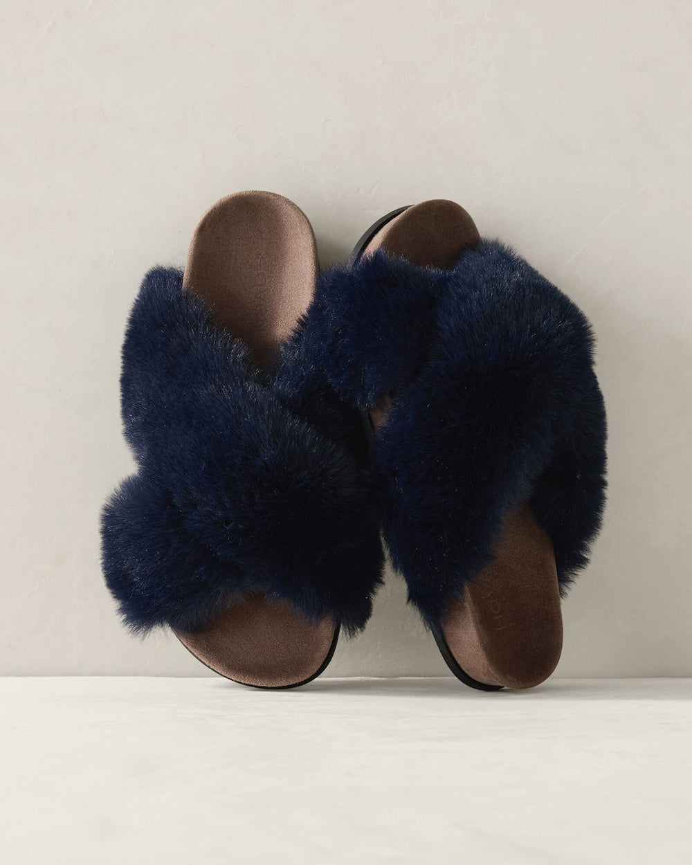 FAUX FUR CRISS CROSS MOLDED SLIPPERS | Talbots sale
