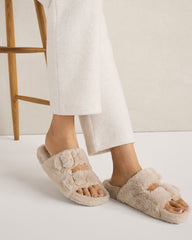 FAUX FUR BUCKLE MOLDED SLIPPERS | Talbots discount