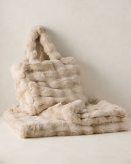 FAUX FUR THROW BLANKET AND TOTE | Talbots sale