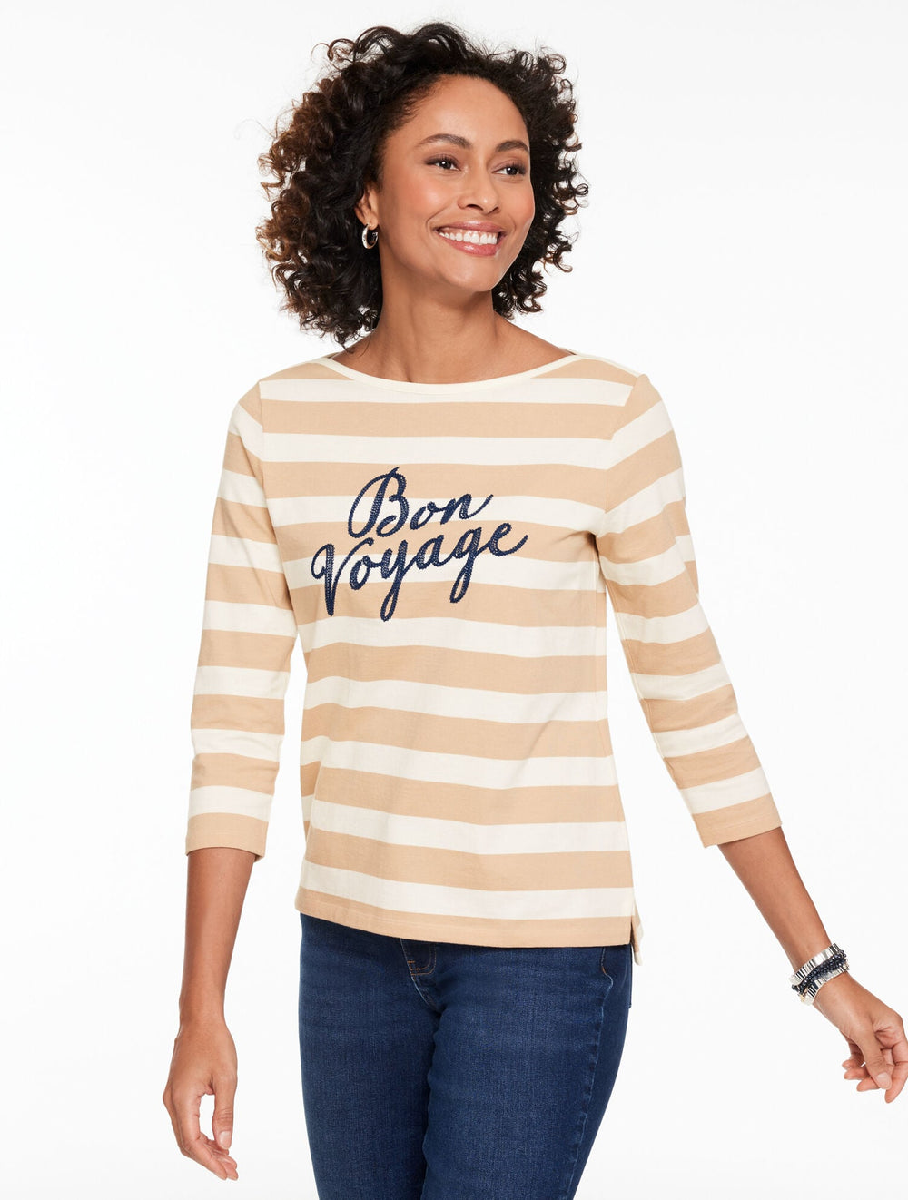 ENVELOPE NECK TEE - BON VOYAGE | Talbots outlet