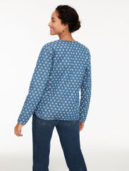 QUILTED DENIM JACKET - IKAT MEDALLION | Talbots outlet