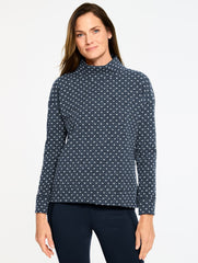 JACQUARD COWL-NECK PULLOVER - HEART DOT | Talbots for sale