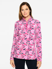 COZY CLOUD HALF-ZIP PULLOVER - DANCING FLORAL | Talbots online