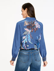 BUTTON FRONT SOFT SHIRT - INTRICATE JACOBEAN | Talbots sale