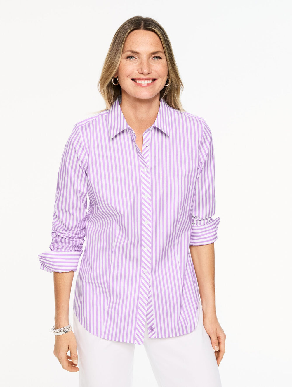 NON-IRON PERFECT SHIRT - AVENUE STRIPE | Talbots sale