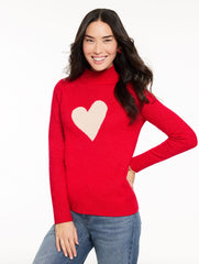 MOCKNECK PULLOVER - INTARSIA HEART | Talbots outlet