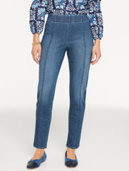 SLIM ANKLE PULL-ON TRAVEL JEANS - NOHO WASH | Talbots sale