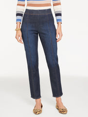 SLIM ANKLE PULL-ON TRAVEL JEANS - ASBURY WASH | Talbots outlet