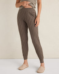 ORGANIC COTTON CASHMERE CABLE JOGGERS | Talbots sale