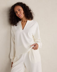 DOUBLE KNIT SPLIT NECK TOP | Talbots for sale