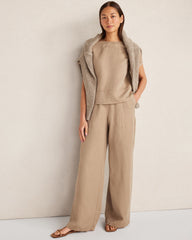 LINEN BLEND DOBBY SHORT SLEEVE TOP | Talbots near me