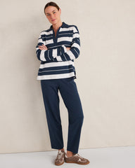 ORGANIC COTTON INTERLOCK BARREL LEG PANTS | Talbots on sale