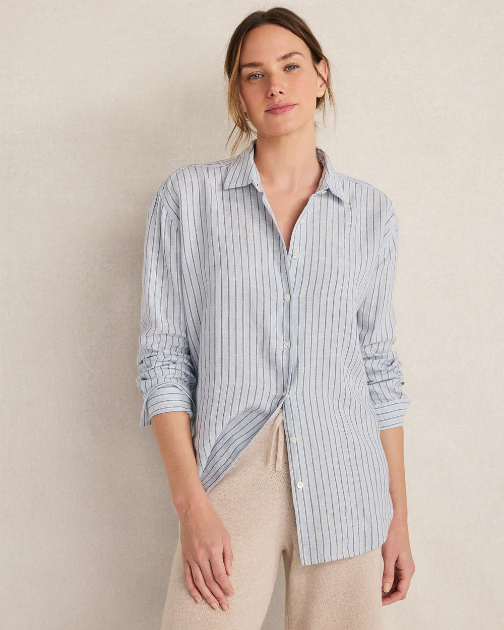 THE DAILY SHIRT IN LINEN STRIPE | Talbots online