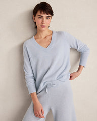 CASHMERE SADDLE SHOULDER V-NECK SWEATER | Talbots on sale