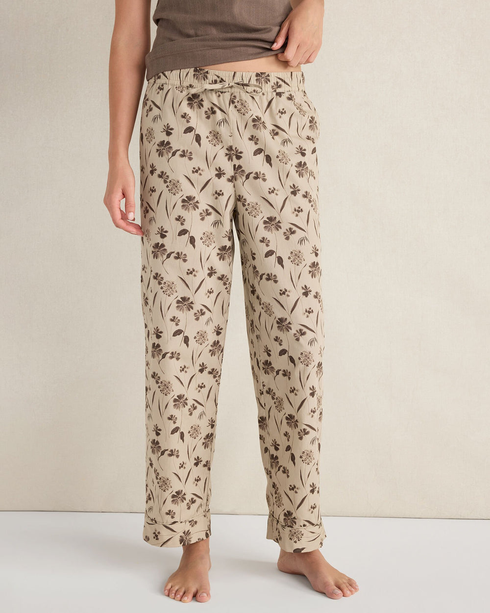 ORGANIC COTTON POPLIN SCATTERED FLORAL PAJAMA PANTS | Talbots on sale