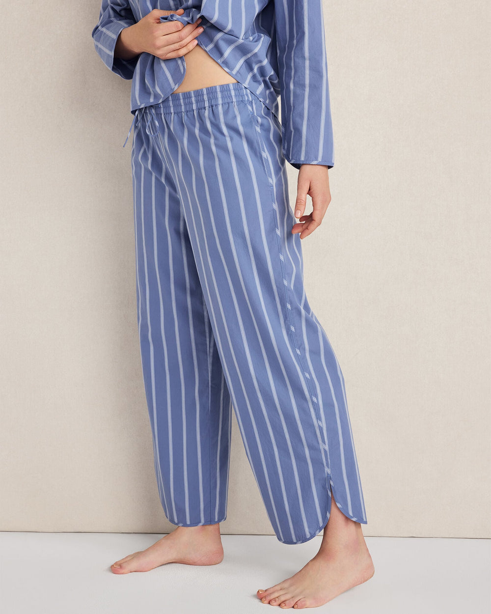 ORGANIC COTTON POPLIN PINSTRIPE PAJAMA PANTS | Talbots outlet