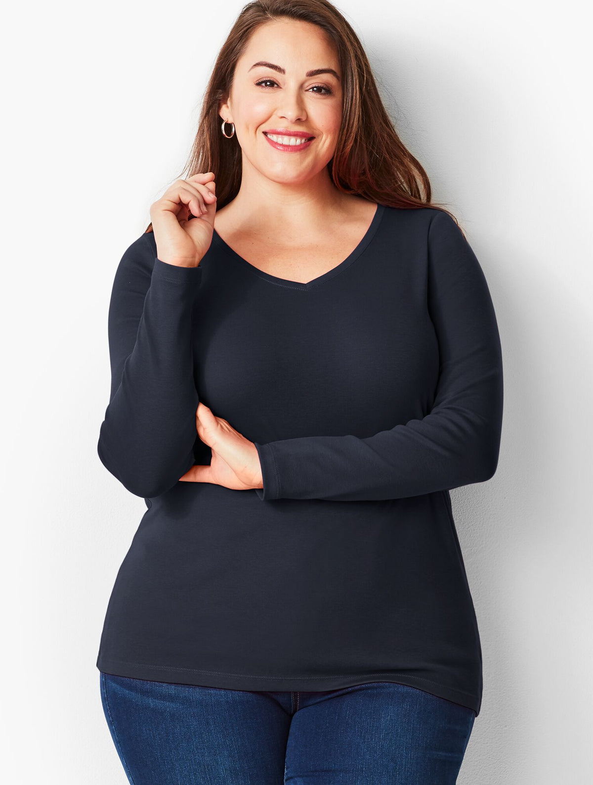 PIMA V-NECK TEE | Talbots on sale