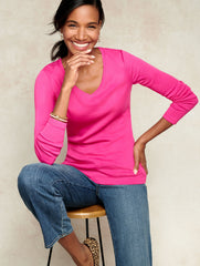 PIMA V-NECK TEE | Talbots on sale