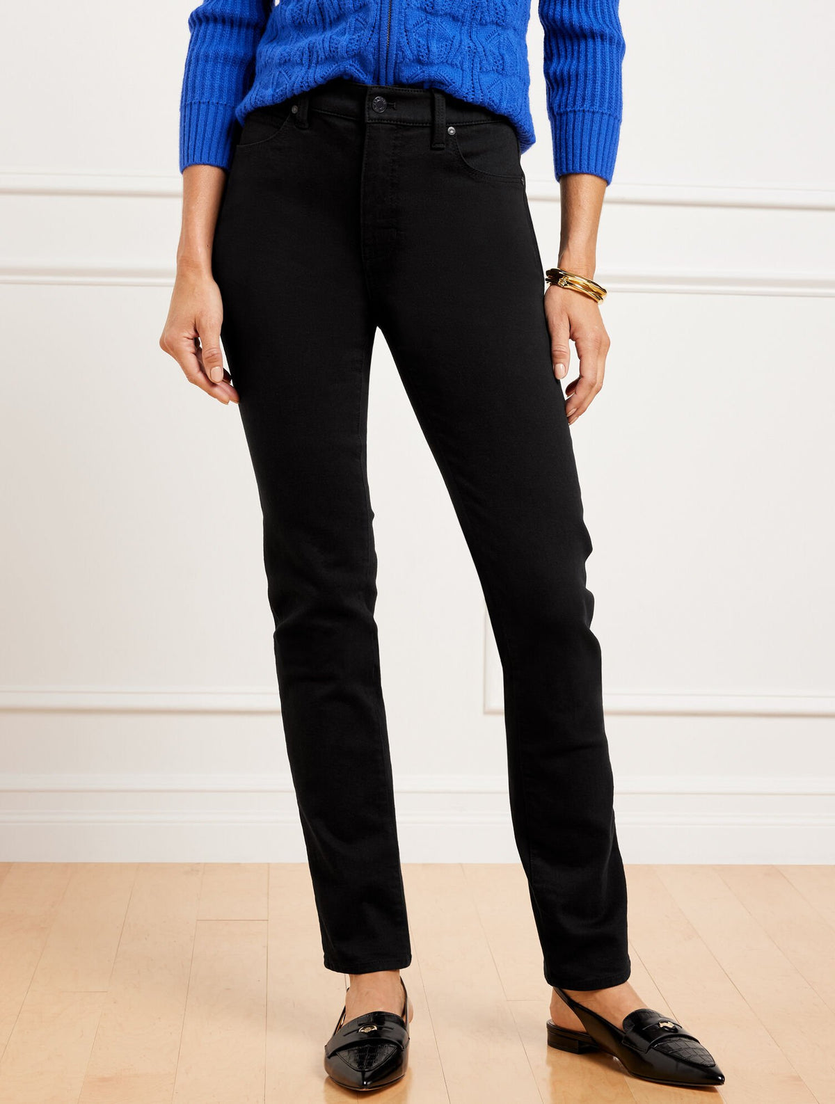 STRAIGHT-LEG JEANS - BLACK | Talbots on sale