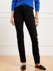 STRAIGHT-LEG JEANS - BLACK | Talbots on sale