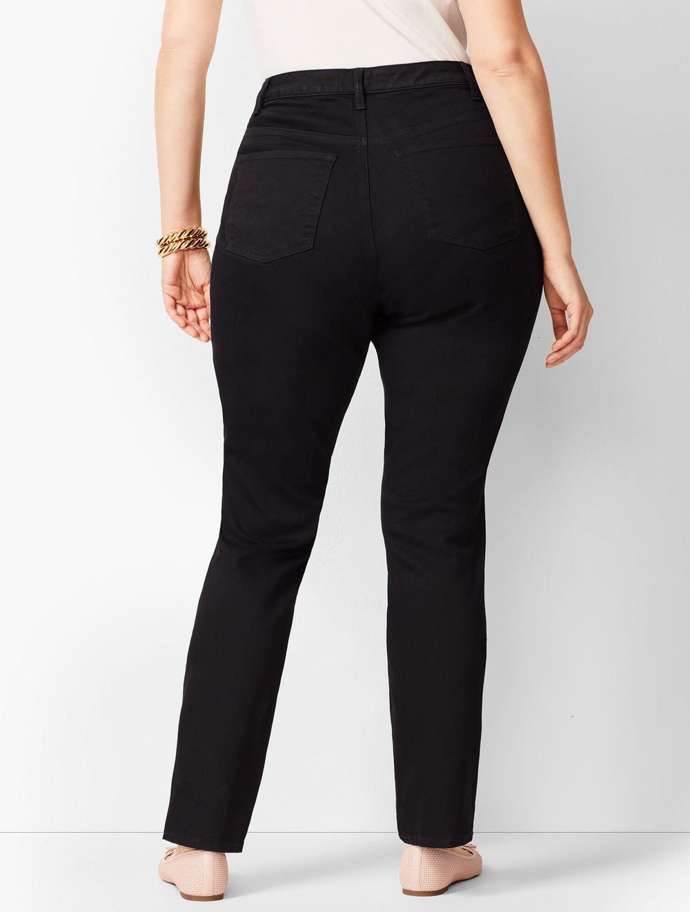 PLUS SIZE HIGH-WAIST STRAIGHT-LEG JEANS - BLACK - CURVY FIT | Talbots near me