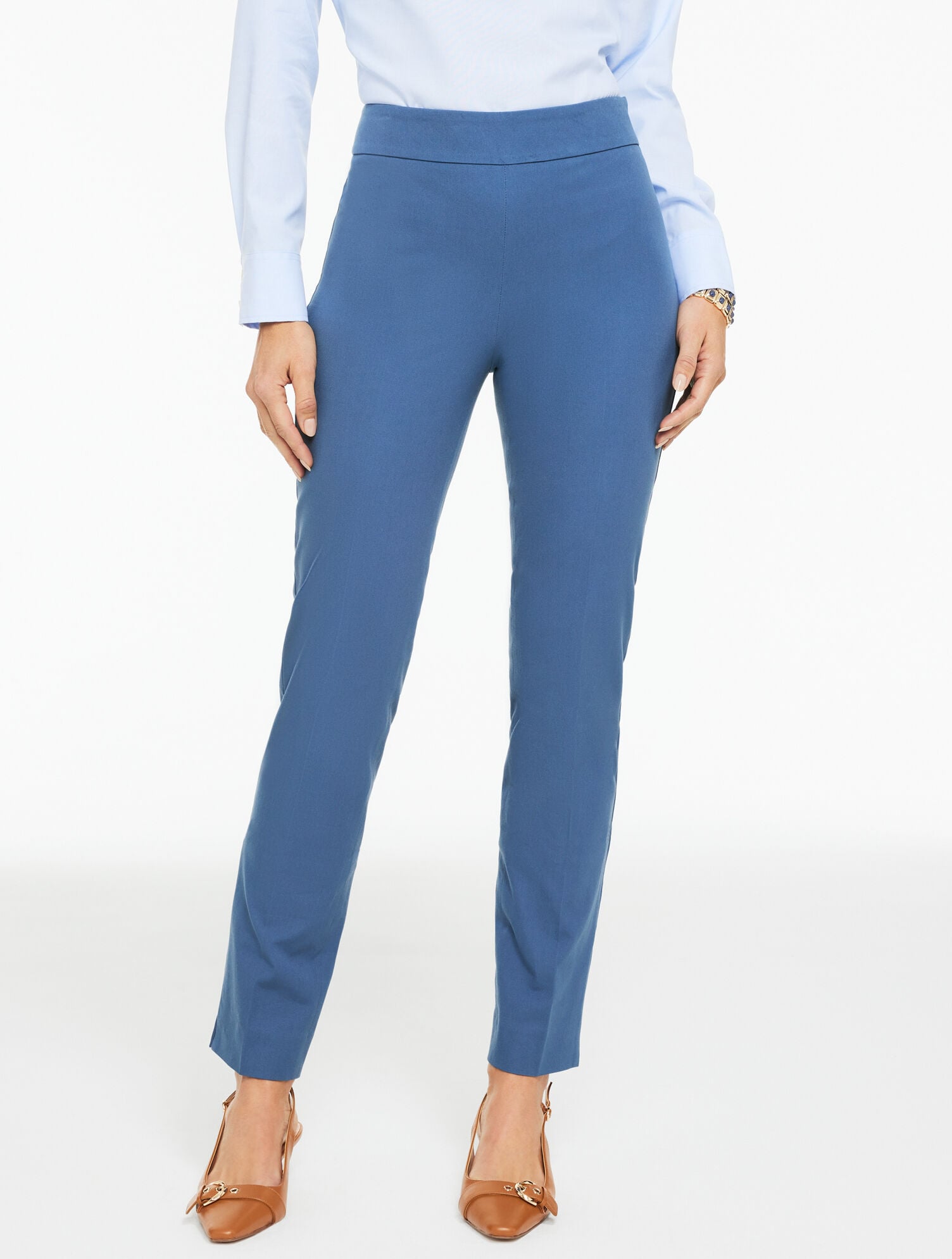 TALBOTS CHATHAM COTTON BI-STRETCH SLIM ANKLE PANTS - SOLID | Talbots online