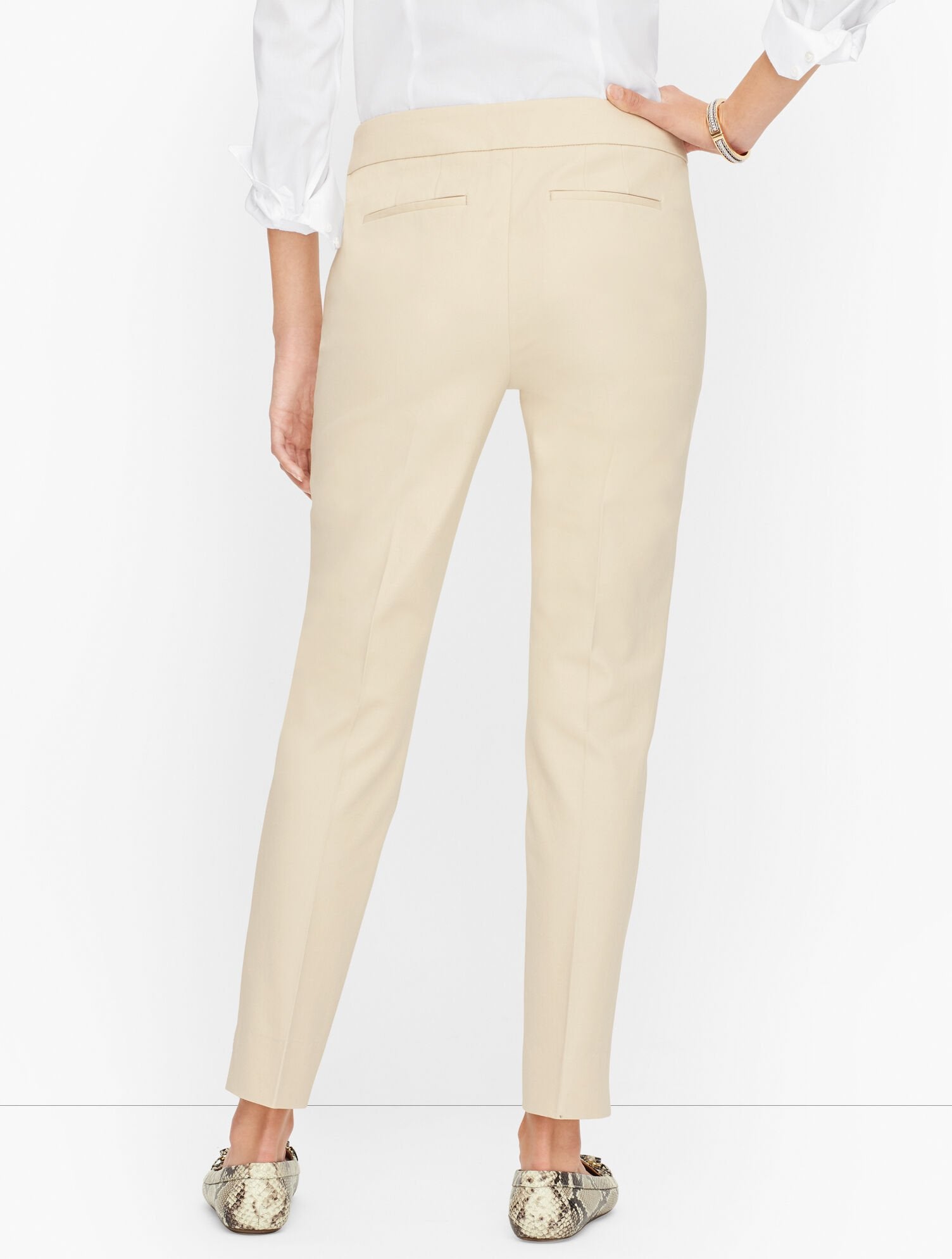 PLUS EXCLUSIVE TALBOTS CHATHAM COTTON BI-STRETCH SLIM ANKLE PANTS - SOLID - CURVY FIT | Talbots outlet