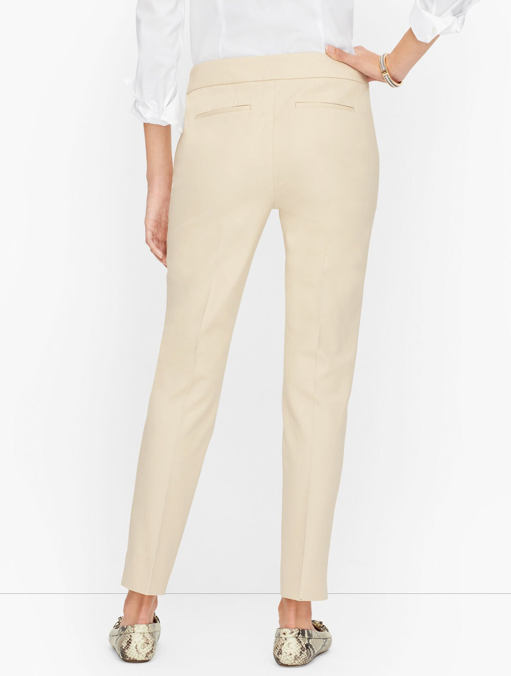 PLUS EXCLUSIVE TALBOTS CHATHAM COTTON BI-STRETCH SLIM ANKLE PANTS - SOLID - CURVY FIT | Talbots outlet