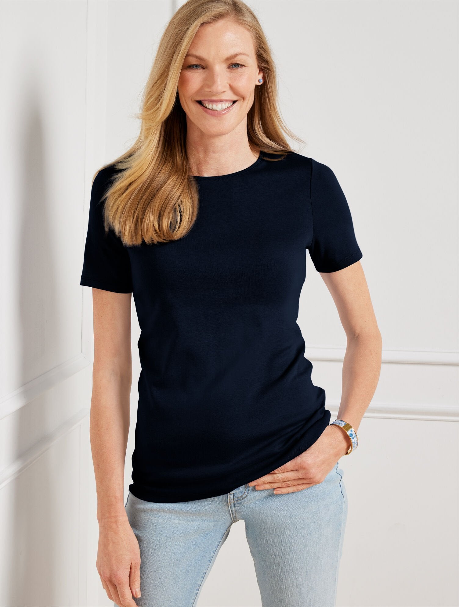 PIMA COTTON CREWNECK TEE | Talbots online