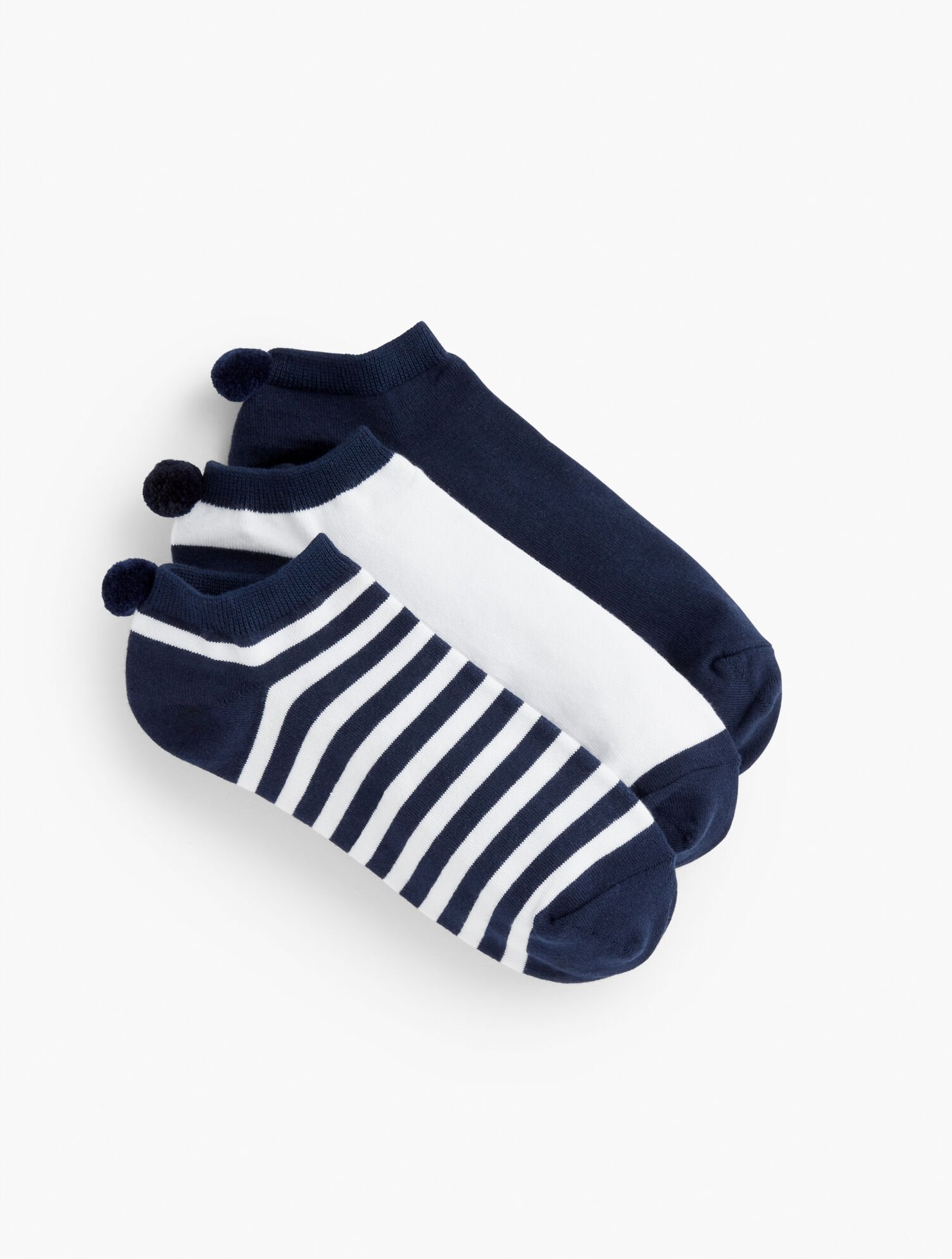 THREE PAIR POM POM SOCKS | Talbots for sale