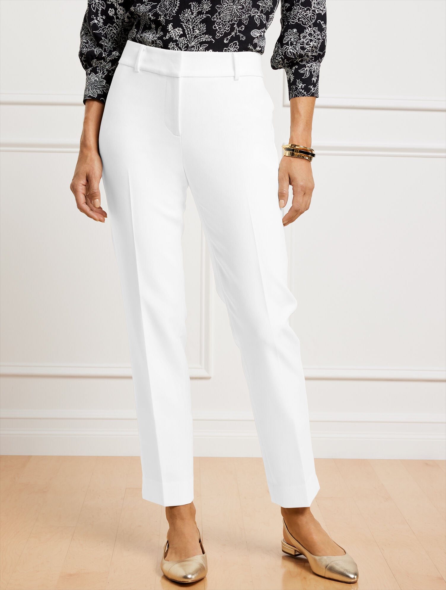 TALBOTS HAMPSHIRE LIGHTWEIGHT DOUBLE CLOTH STRAIGHT ANKLE PANTS - LINED | Talbots discount
