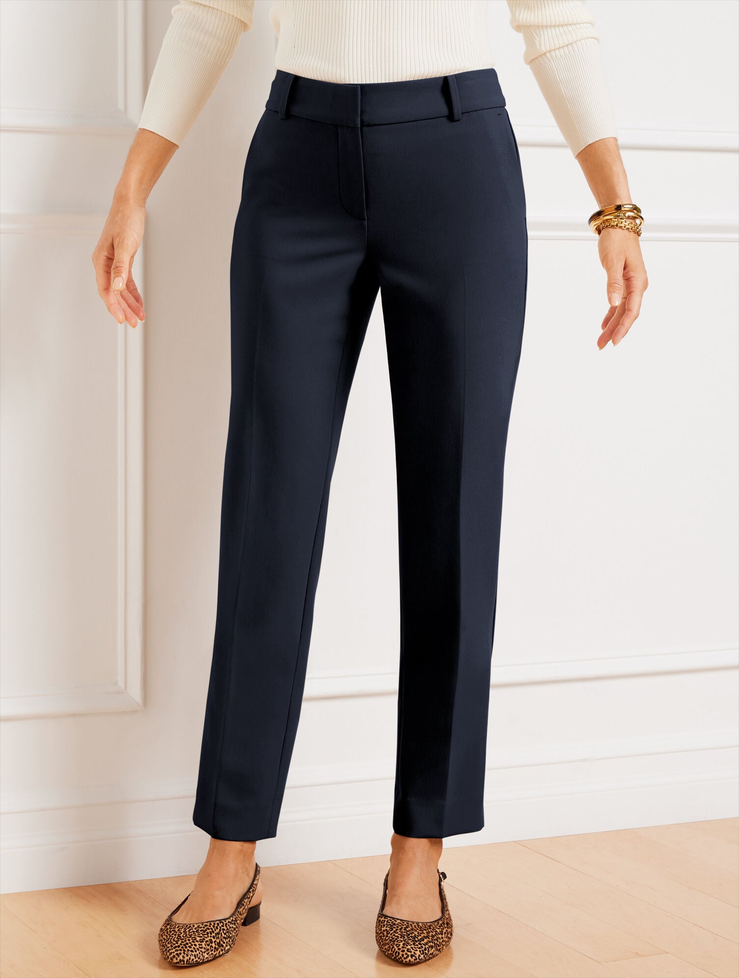 TALBOTS HAMPSHIRE LIGHTWEIGHT DOUBLE CLOTH STRAIGHT ANKLE PANT - CURVY FIT | Talbots for sale