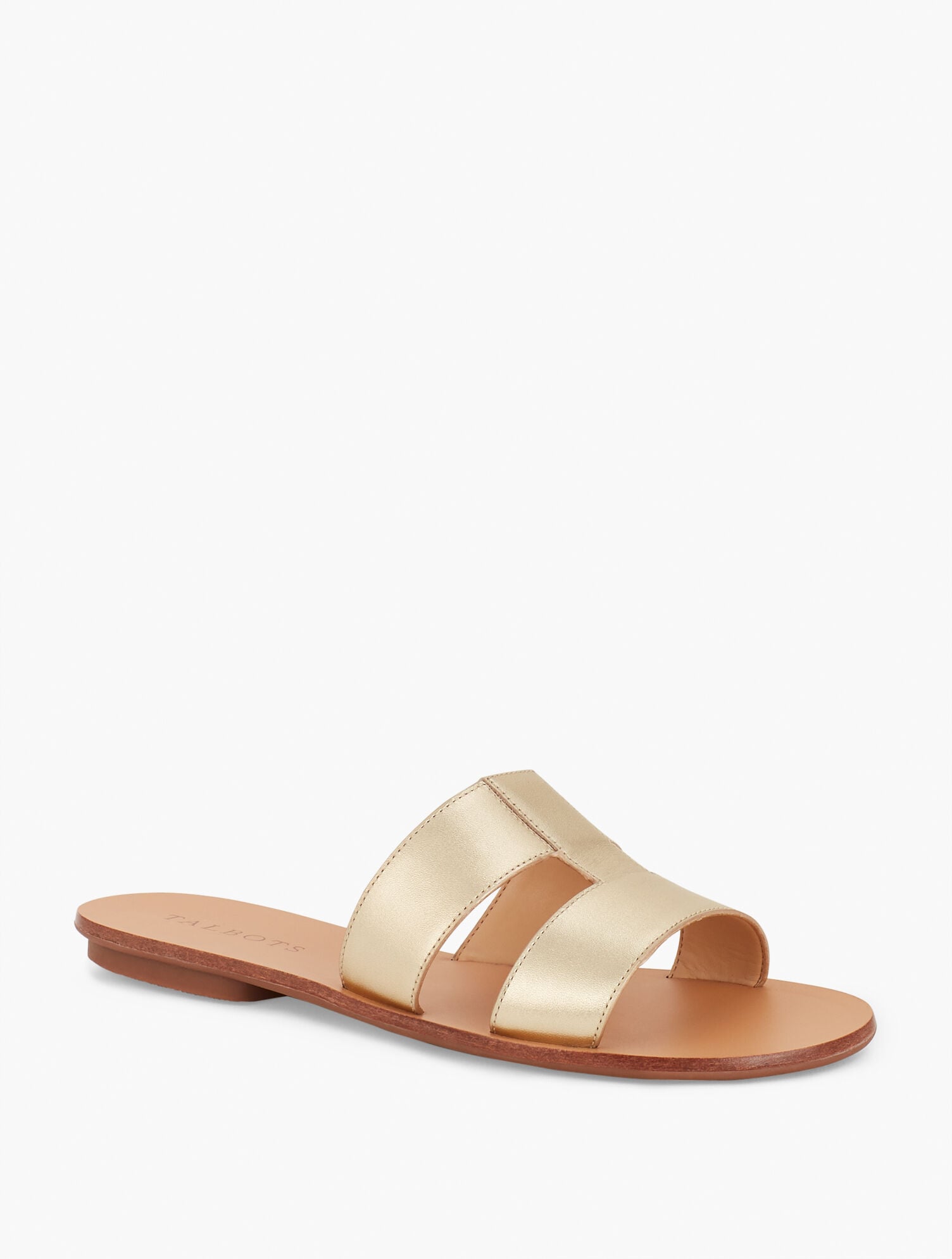 HANNAH METALLIC VACHETTA SLIDES | Talbots online