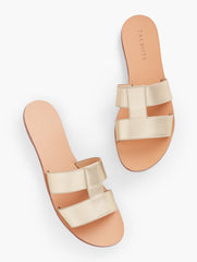 HANNAH METALLIC VACHETTA SLIDES | Talbots online