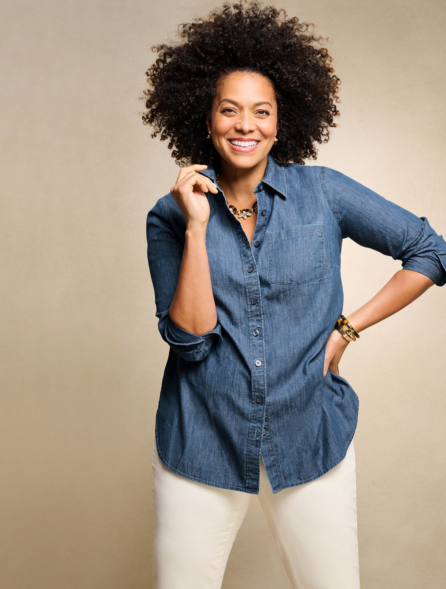 BOYFRIEND SHIRT - DENIM | Talbots for sale
