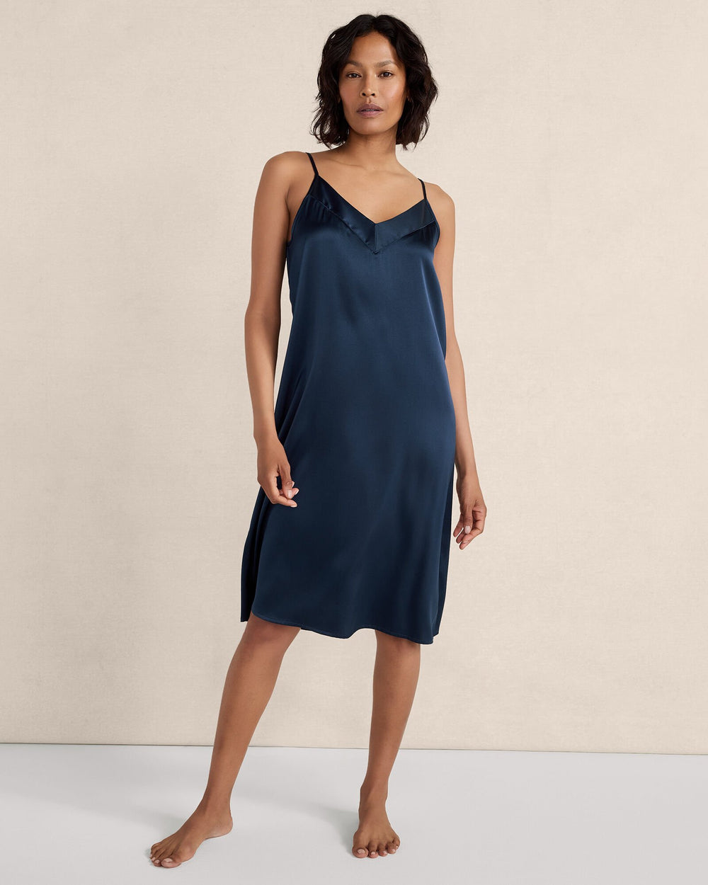 WASHABLE SILK DOUBLE V CHEMISE | Talbots on sale