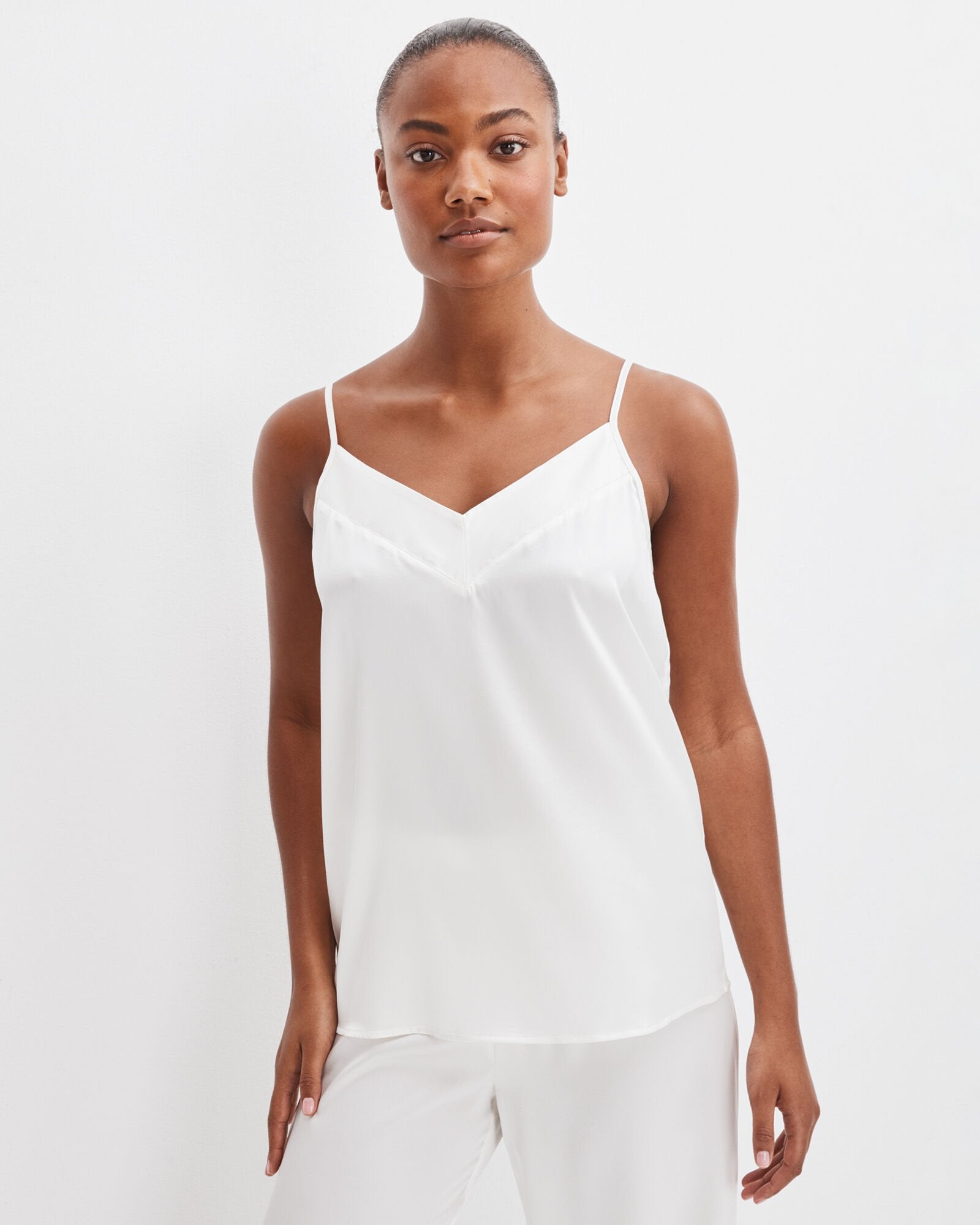 WASHABLE SILK DOUBLE V SLEEP CAMI | Talbots US