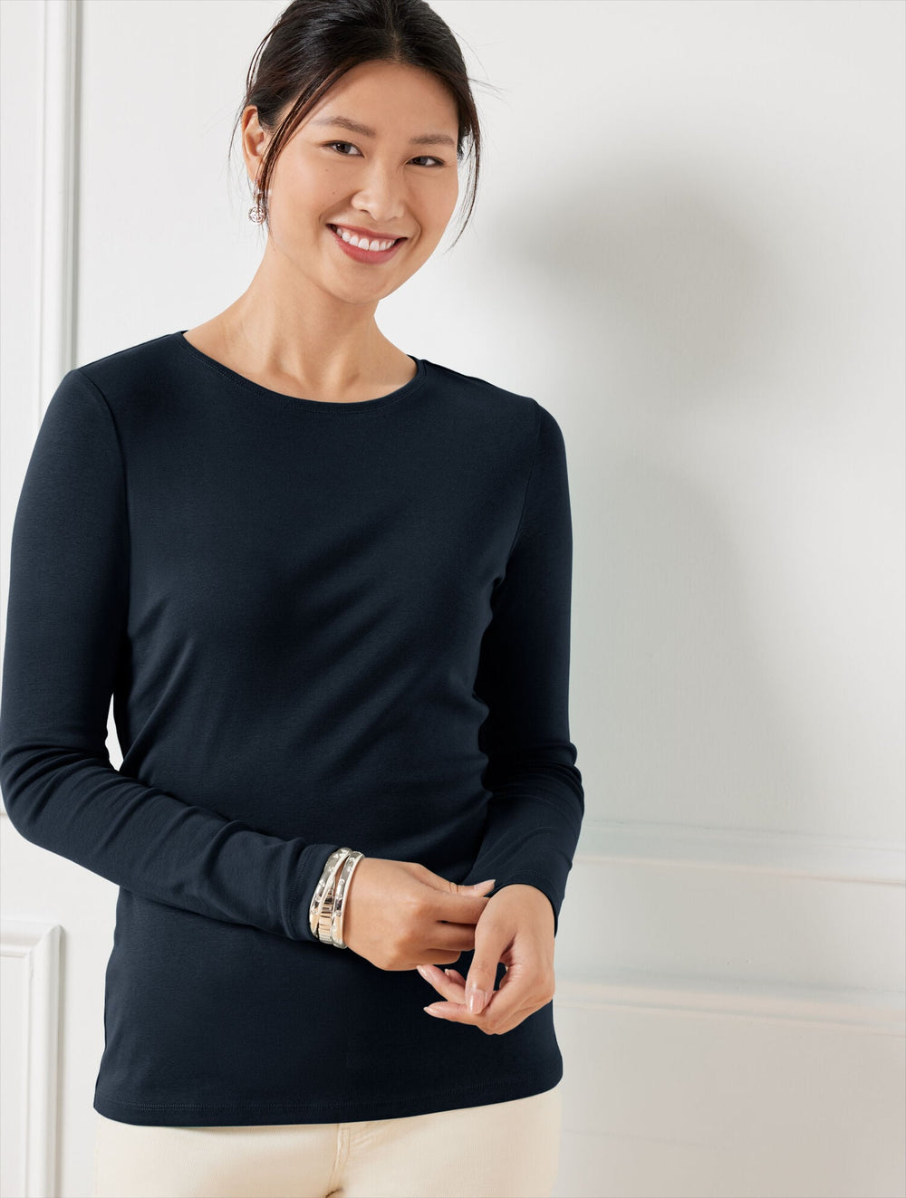 PIMA CREWNECK TEE - SOLID | Talbots discount