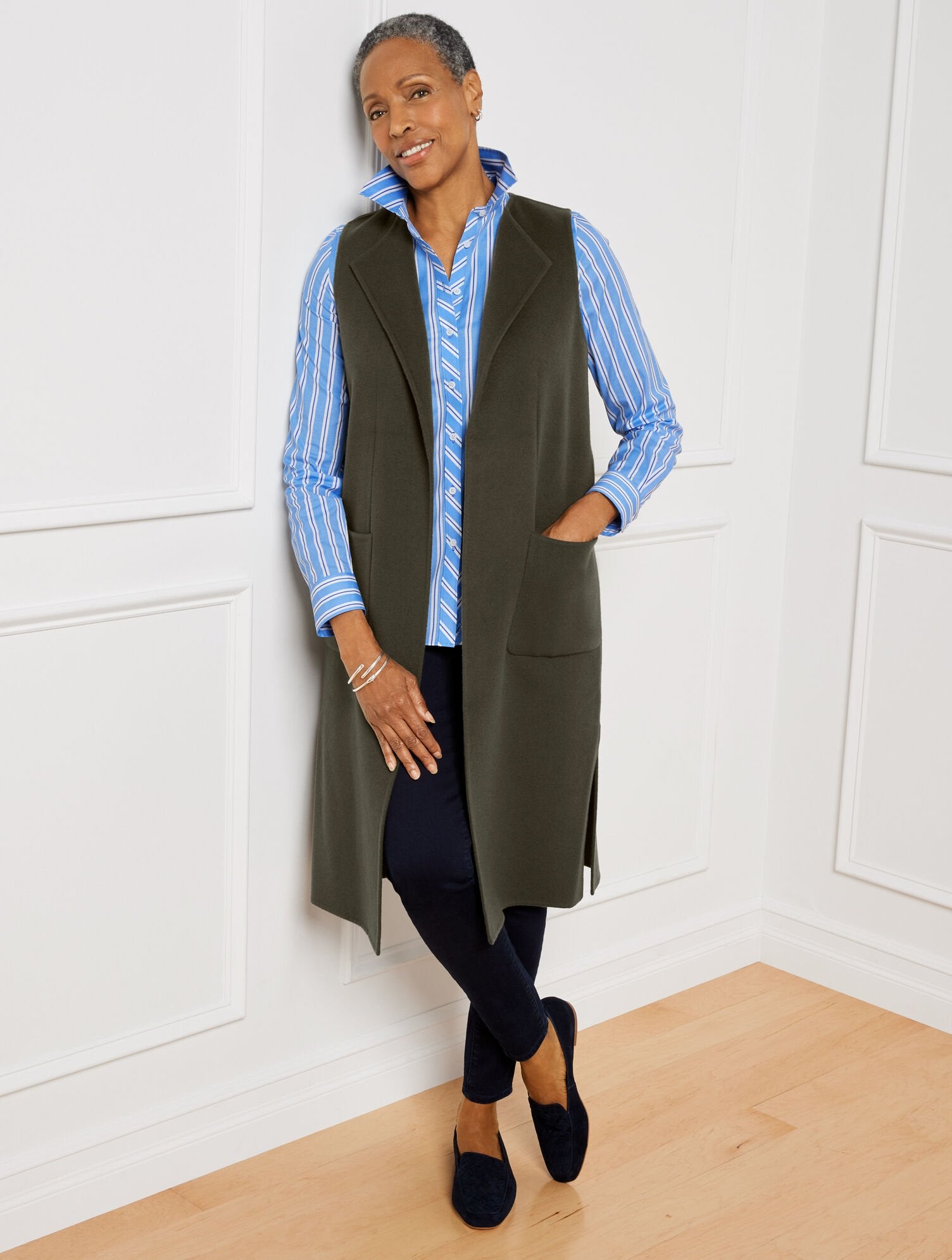 DOUBLE-FACED WOOL BLEND VEST TOPPER | Talbots near me