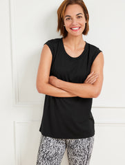 LIGHT PONTE SCOOP NECK TEE | Talbots for sale