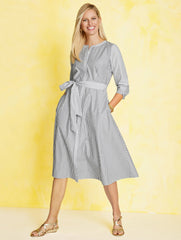 BELTED SHIRTDRESS - DAISY STRIPE | Talbots for sale